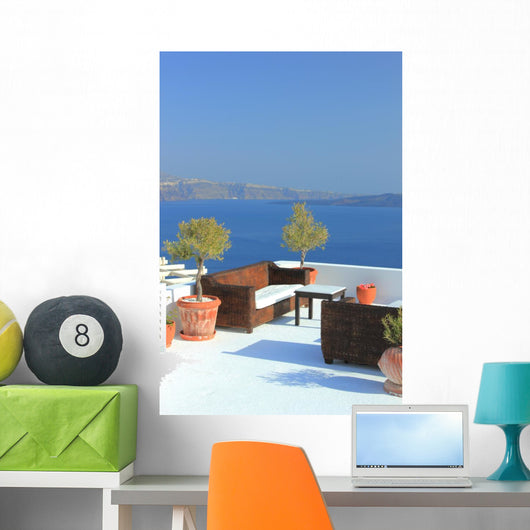 Santorini Village Terasse Sea Wall Decal