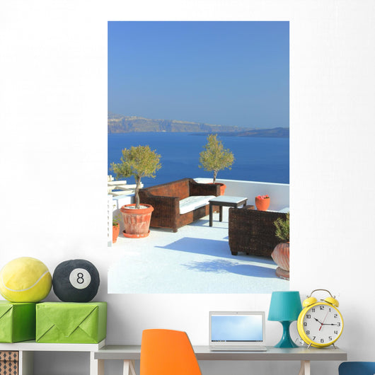 Santorini Village Terasse Sea Wall Decal
