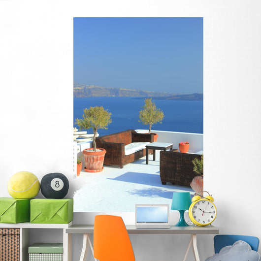 Santorini Village Terasse Sea Wall Decal