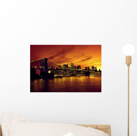 Brooklyn Bridge and Manhattan Wall Decal