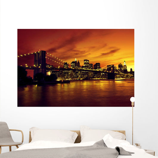 Brooklyn Bridge and Manhattan Wall Decal