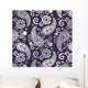 Traditional Purple Paisley Floral Pattern Wall Decal