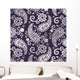 Traditional Purple Paisley Floral Pattern Wall Decal