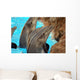 Dolphins Breaching Near Stone Wall Wall Decal