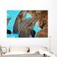 Dolphins Breaching Near Stone Wall Wall Decal