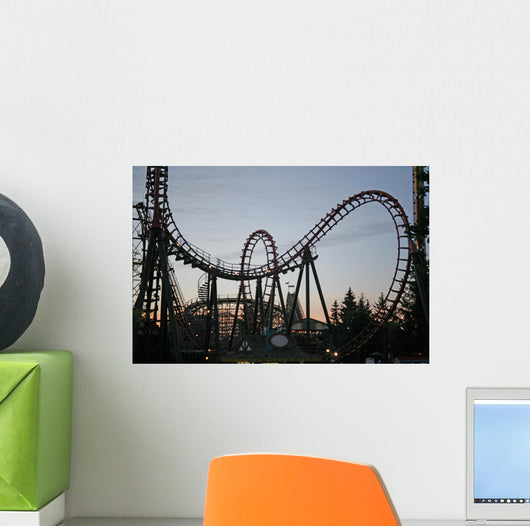 Roller Coaster Sunset Wall Decal