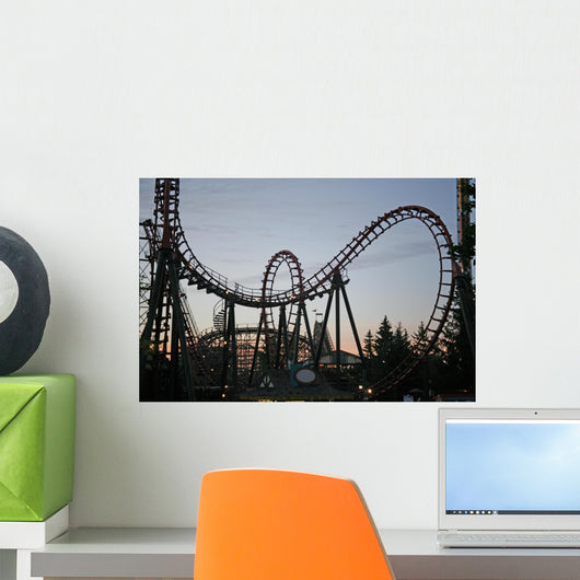 Roller Coaster Sunset Wall Decal