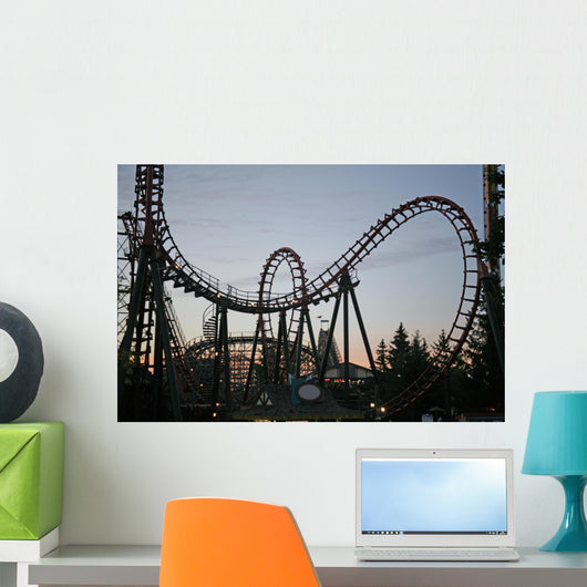 Roller Coaster Sunset Wall Decal