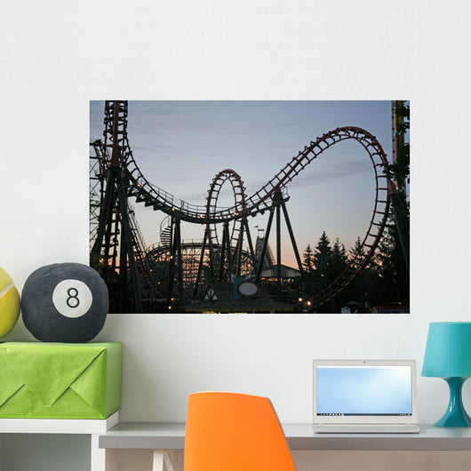 Roller Coaster Sunset Wall Decal