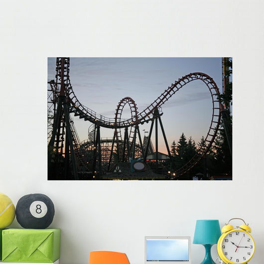 Roller Coaster Sunset Wall Decal