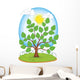 Cartoon Tree and Sky Wall Decal