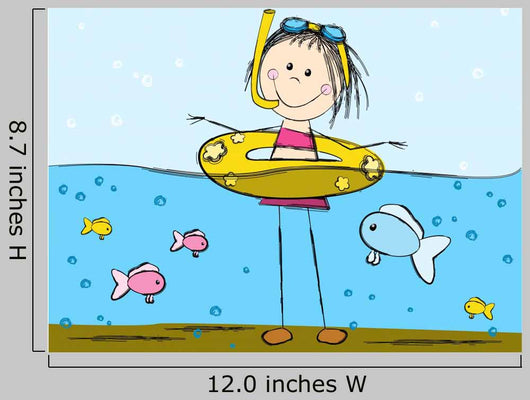 Swimming Girl Wall Decal