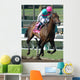 Race Horse Jockey Whipping Wall Decal
