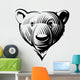 Head Bear Engraving Style Wall Decal