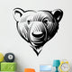 Head Bear Engraving Style Wall Decal