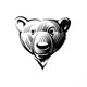 Head Bear Engraving Style Wall Decal