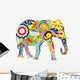 Silhouette Elephant with Indian Wall Decal