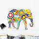 Silhouette Elephant with Indian Wall Decal