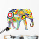 Silhouette Elephant with Indian Wall Decal