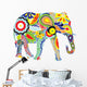 Silhouette Elephant with Indian Wall Decal