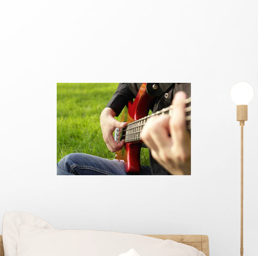 Teenage Boy Playing Bass Wall Decal