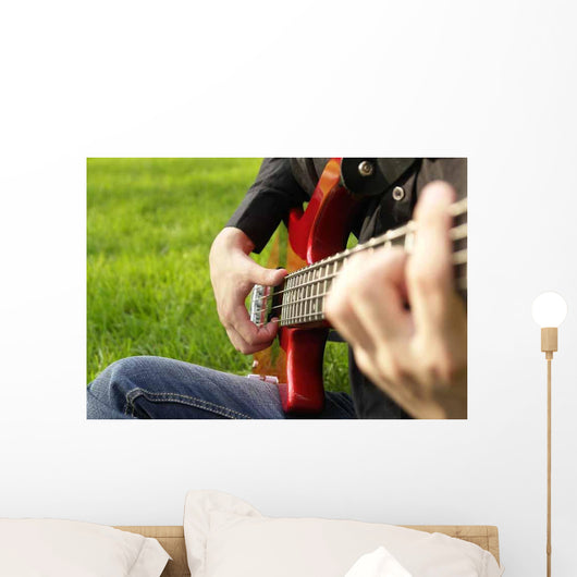Teenage Boy Playing Bass Wall Decal