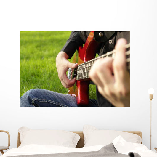 Teenage Boy Playing Bass Wall Decal