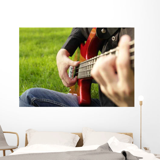 Teenage Boy Playing Bass Wall Decal