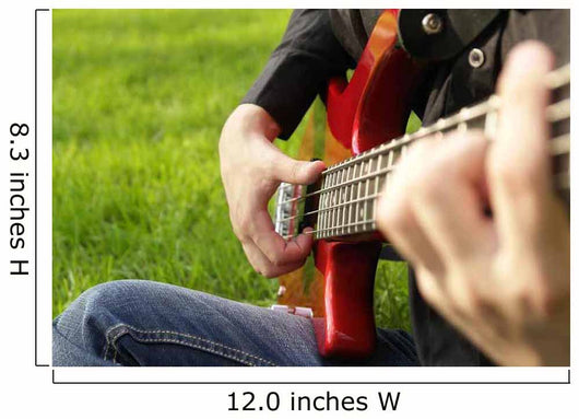 Teenage Boy Playing Bass Wall Decal