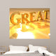 3D Great Gold Text Wall Decal