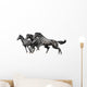 Three Black Horses White Wall Decal