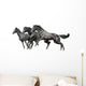 Three Black Horses White Wall Decal