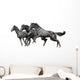Three Black Horses White Wall Decal