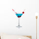 Blue Alcohol Cocktail Martini Wall Decal