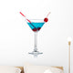 Blue Alcohol Cocktail Martini Wall Decal