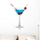 Blue Alcohol Cocktail Martini Wall Decal