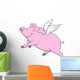 Pig Flying Cartoon Wall Decal