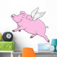 Pig Flying Cartoon Wall Decal