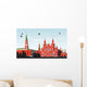 Birds Fly over Red Wall Decal