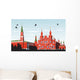 Birds Fly over Red Wall Decal
