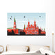 Birds Fly over Red Wall Decal
