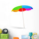Colorful Beach Umbrella White Wall Decal