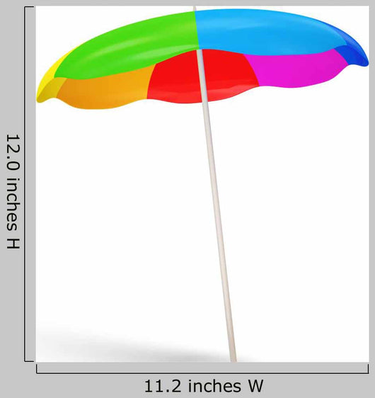 Colorful Beach Umbrella White Wall Decal