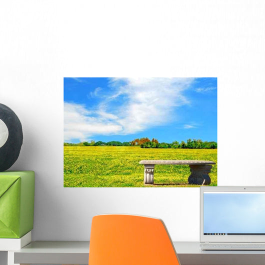 Bench Beautiful Meadow Wall Decal