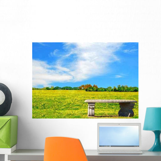 Bench Beautiful Meadow Wall Decal