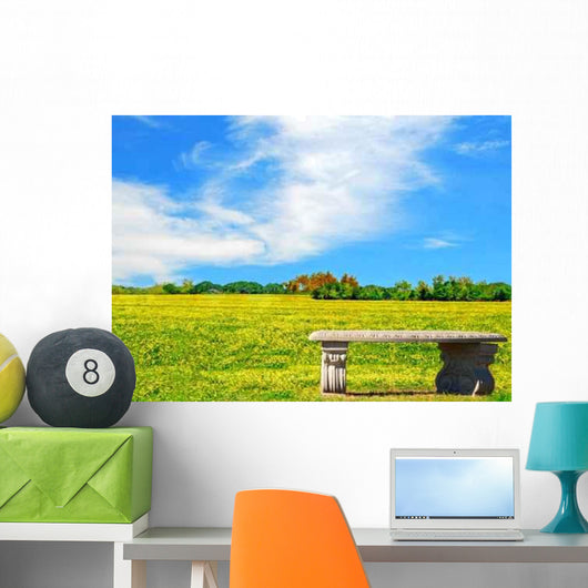 Bench Beautiful Meadow Wall Decal