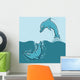 Two Swimming Dolphins Wall Decal