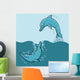 Two Swimming Dolphins Wall Decal