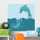 Two Swimming Dolphins Wall Decal