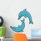 Two Cartoon Dolphins Wall Decal